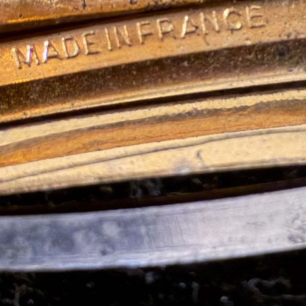 Vintage French Gold Tone Barrette | Made in France| Ornate Etched Design